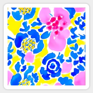 Preppy colors abstract flowers Sticker